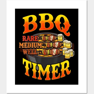 BBQ Barbecue Beer Time Funny Sayings Humor Quotes Men Dad Posters and Art